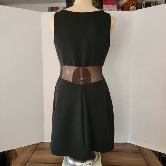 All That Jazz Black Form Fitting Party Dress w/ Sheer Waist - Size Medium - Picture 5 of 8
